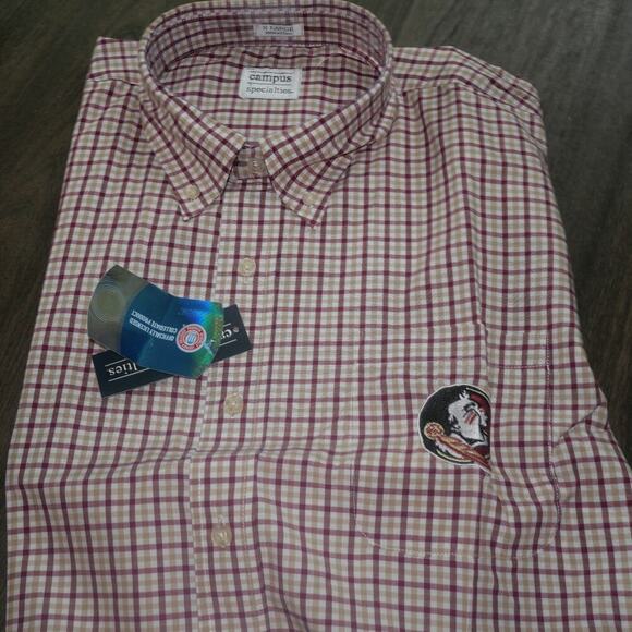 NEW Campus Specialties Florida Seminoles Long Sleeve Button Up Shirt Men's Large - Picture 2 of 7